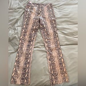 Snake skin REAL pig suede leather vintage pants
